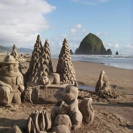 Sand castle cannon beach
