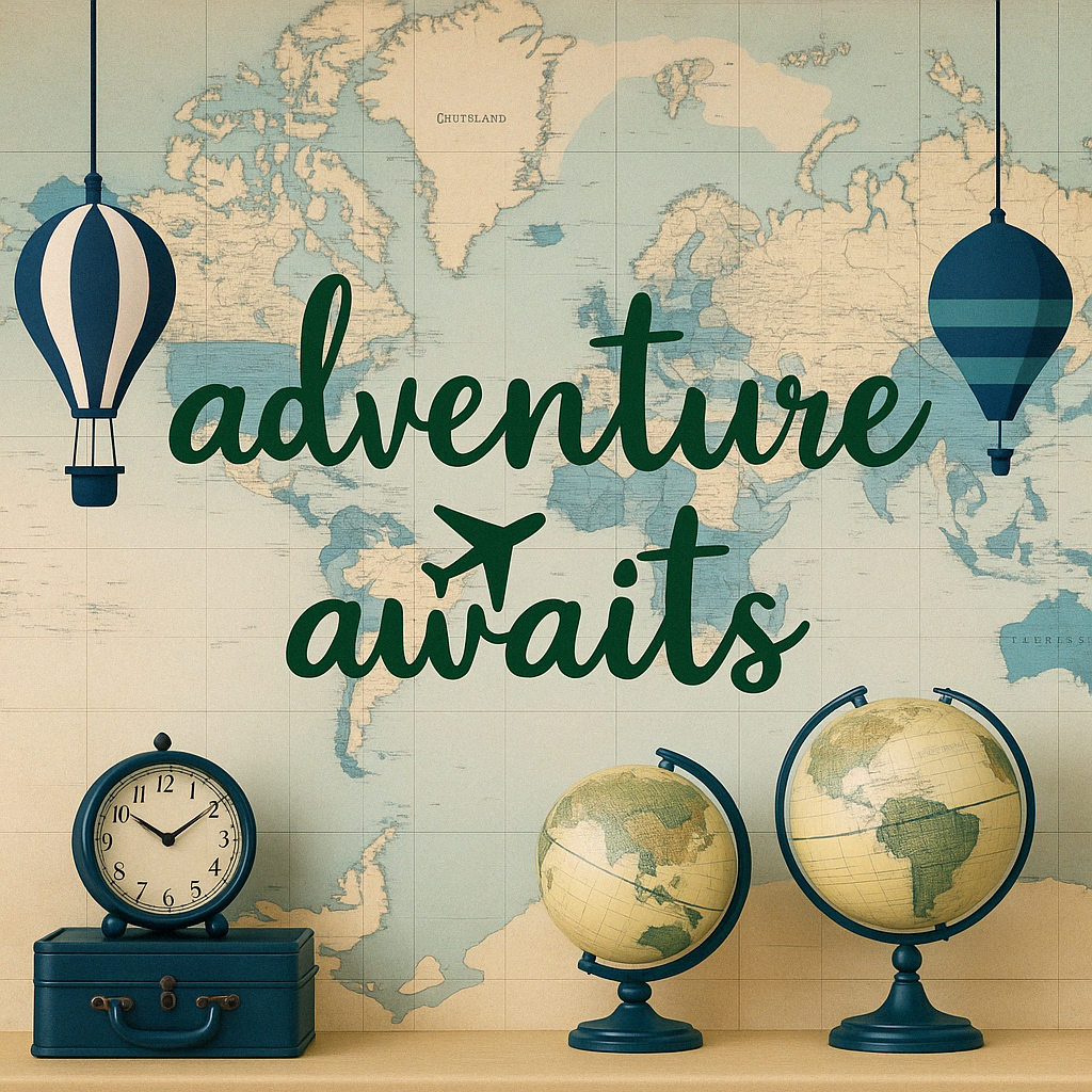 Adventure Awaits on Vintage Map 2